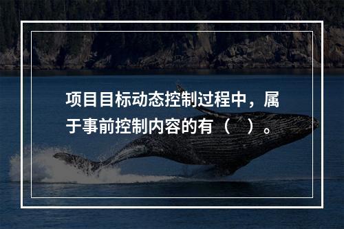 项目目标动态控制过程中，属于事前控制内容的有（　）。