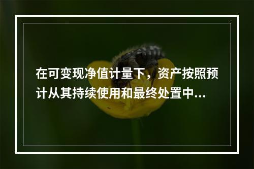 在可变现净值计量下，资产按照预计从其持续使用和最终处置中所产