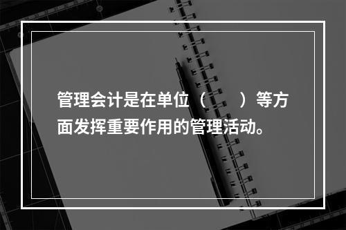 管理会计是在单位（　　）等方面发挥重要作用的管理活动。