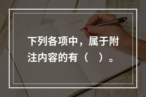 下列各项中，属于附注内容的有（　）。