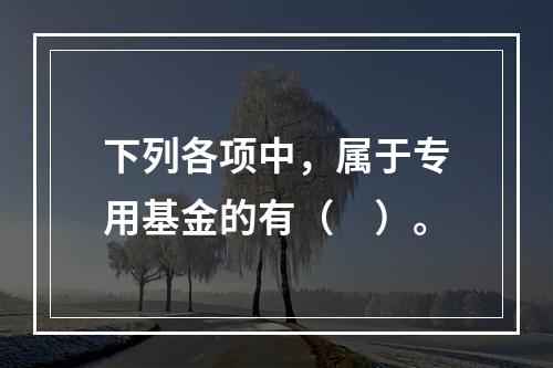 下列各项中，属于专用基金的有（　）。