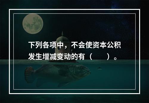 下列各项中，不会使资本公积发生增减变动的有（　　）。