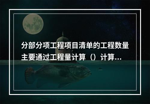 分部分项工程项目清单的工程数量主要通过工程量计算（）计算得到