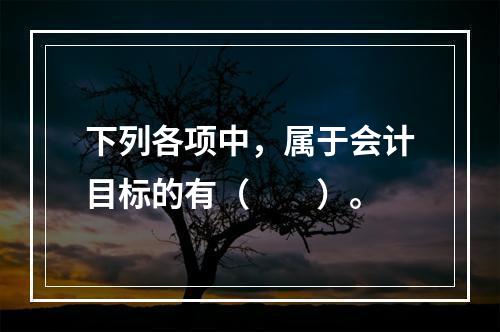 下列各项中，属于会计目标的有（　　）。