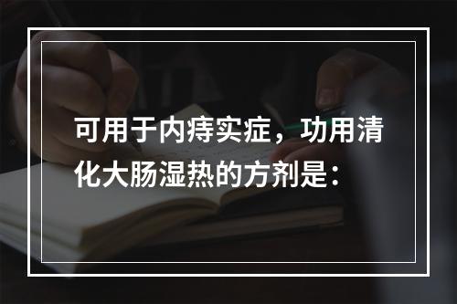 可用于内痔实症，功用清化大肠湿热的方剂是：