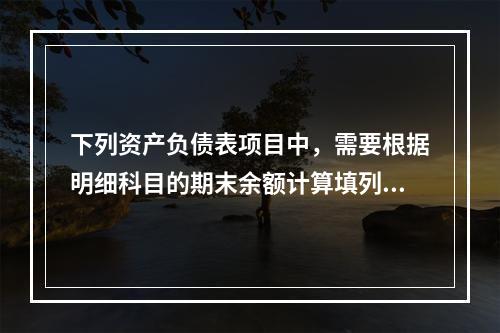 下列资产负债表项目中，需要根据明细科目的期末余额计算填列的有