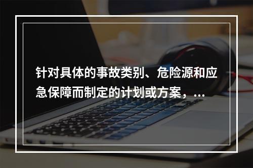 针对具体的事故类别、危险源和应急保障而制定的计划或方案，属于