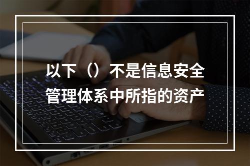 以下（）不是信息安全管理体系中所指的资产