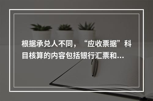 根据承兑人不同，“应收票据”科目核算的内容包括银行汇票和商业