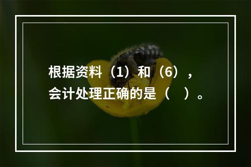 根据资料（1）和（6），会计处理正确的是（　）。