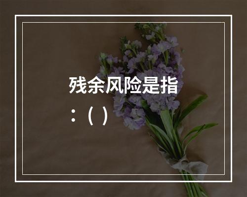 残余风险是指：(  )