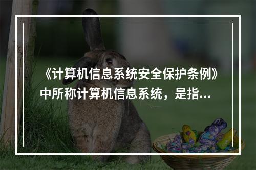 《计算机信息系统安全保护条例》中所称计算机信息系统，是指：(