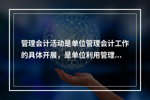 管理会计活动是单位管理会计工作的具体开展，是单位利用管理会计