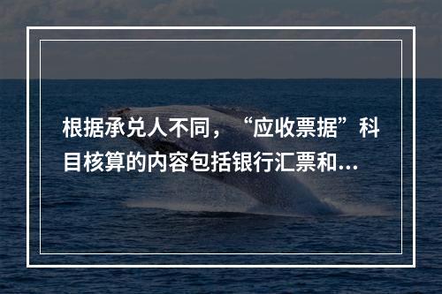 根据承兑人不同，“应收票据”科目核算的内容包括银行汇票和商业