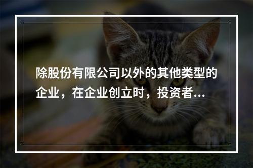 除股份有限公司以外的其他类型的企业，在企业创立时，投资者认缴