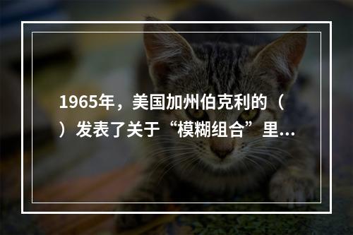 1965年，美国加州伯克利的（）发表了关于“模糊组合”里程碑