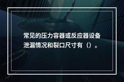 常见的压力容器或反应器设备泄漏情况和裂口尺寸有（）。