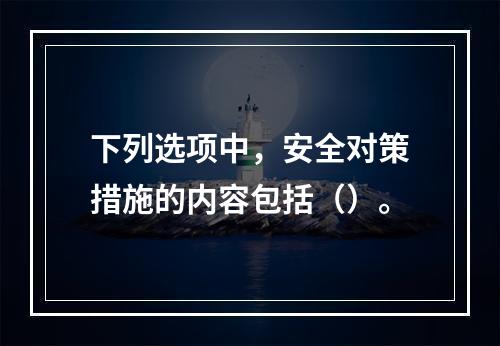 下列选项中，安全对策措施的内容包括（）。