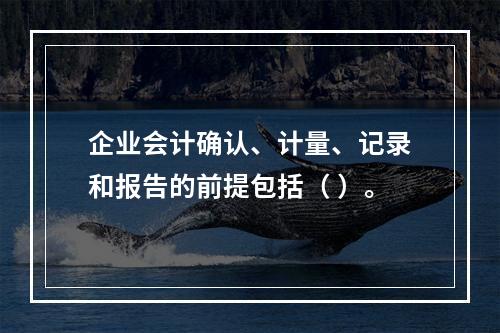 企业会计确认、计量、记录和报告的前提包括（ ）。