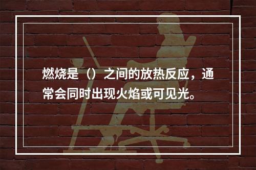 燃烧是（）之间的放热反应，通常会同时出现火焰或可见光。