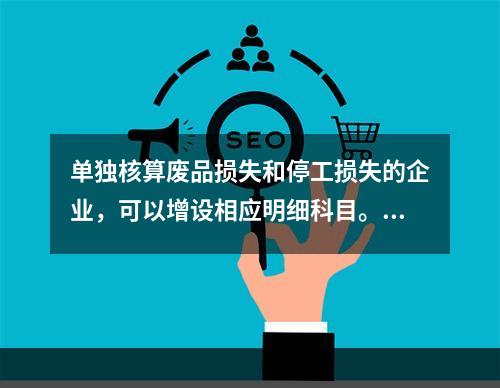 单独核算废品损失和停工损失的企业，可以增设相应明细科目。（　