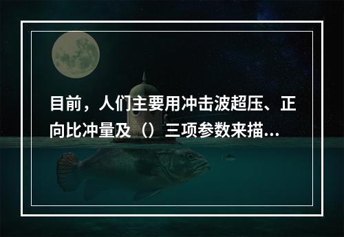 目前，人们主要用冲击波超压、正向比冲量及（）三项参数来描述凝