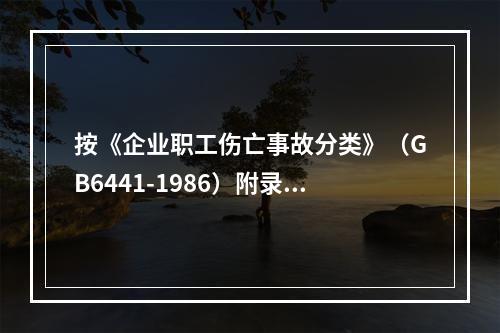 按《企业职工伤亡事故分类》（GB6441-1986）附录进行