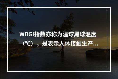 WBGI指数亦称为温球黑球温度（℃），是表示人体接触生产环境