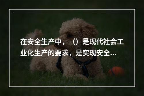 在安全生产中，（）是现代社会工业化生产的要求，是实现安全生产