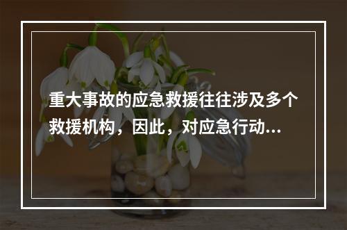 重大事故的应急救援往往涉及多个救援机构，因此，对应急行动的统