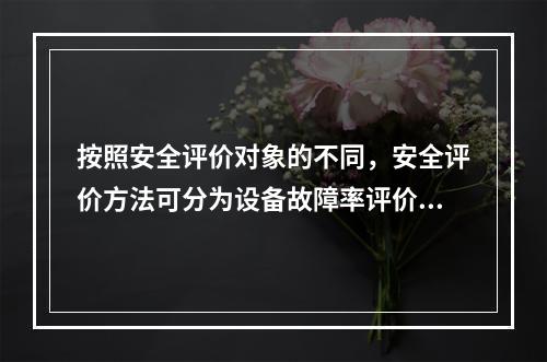 按照安全评价对象的不同，安全评价方法可分为设备故障率评价法、