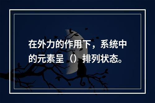 在外力的作用下，系统中的元素呈（）排列状态。