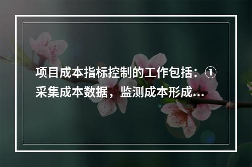 项目成本指标控制的工作包括：①采集成本数据，监测成本形成过程