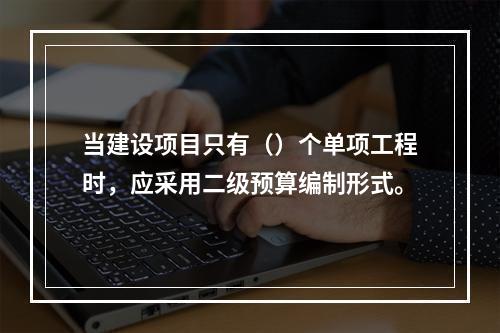 当建设项目只有（）个单项工程时，应采用二级预算编制形式。