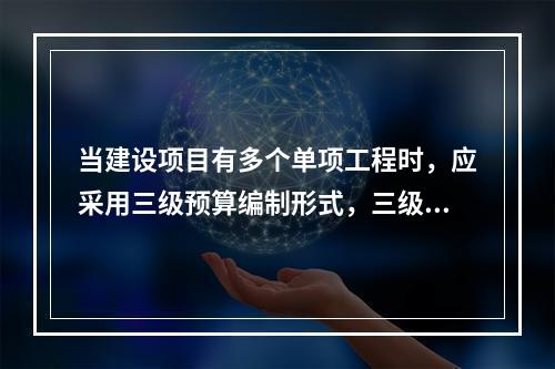 当建设项目有多个单项工程时，应采用三级预算编制形式，三级预算