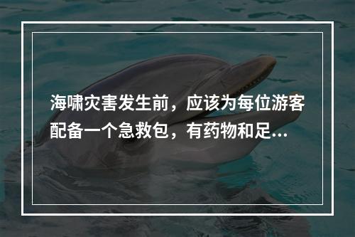 海啸灾害发生前，应该为每位游客配备一个急救包，有药物和足够