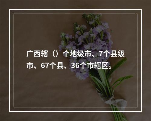 广西辖（）个地级市、7个县级市、67个县、36个市辖区。