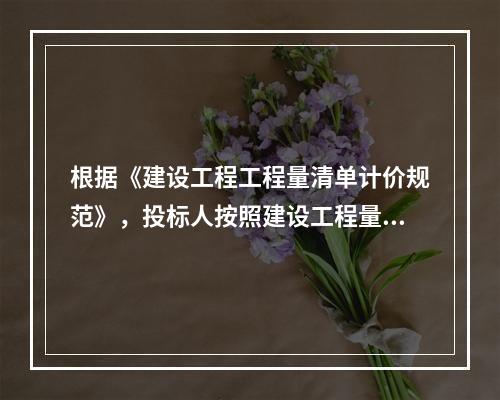 根据《建设工程工程量清单计价规范》，投标人按照建设工程量清单