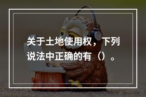 关于土地使用权，下列说法中正确的有（）。