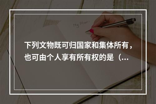 下列文物既可归国家和集体所有，也可由个人享有所有权的是（　