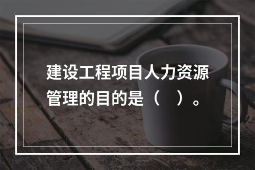 建设工程项目人力资源管理的目的是（　）。