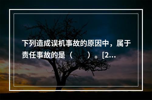 下列造成误机事故的原因中，属于责任事故的是（　　）。[20