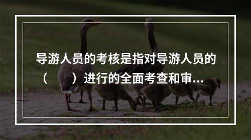 导游人员的考核是指对导游人员的（　　）进行的全面考查和审核