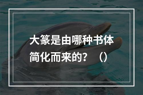 大篆是由哪种书体简化而来的？（）