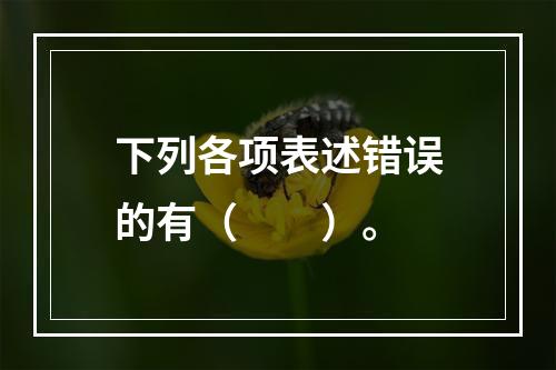 下列各项表述错误的有（　　）。