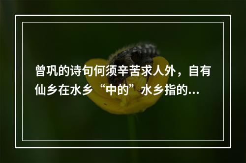 曾巩的诗句何须辛苦求人外，自有仙乡在水乡“中的”水乡指的是（