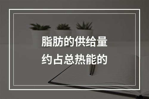 脂肪的供给量约占总热能的