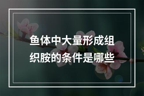 鱼体中大量形成组织胺的条件是哪些