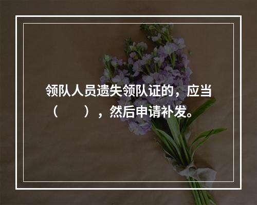 领队人员遗失领队证的，应当（　　），然后申请补发。