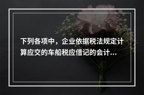 下列各项中，企业依据税法规定计算应交的车船税应借记的会计科目